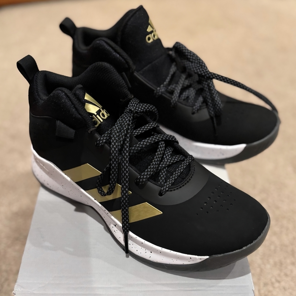 Adidas Kid's Black and Gold Athletic Shoes